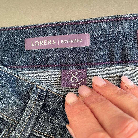 NYDJ Lorena Stretch Boyfriend Cropped Jeans, Size 12 - Picture 4 of 5